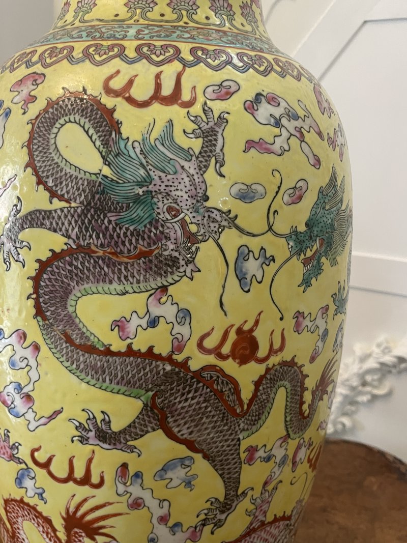 Large Pair of Antique 19th Century Chinese Porcelain Vase Lamps 105 x 24 cm - Image 9